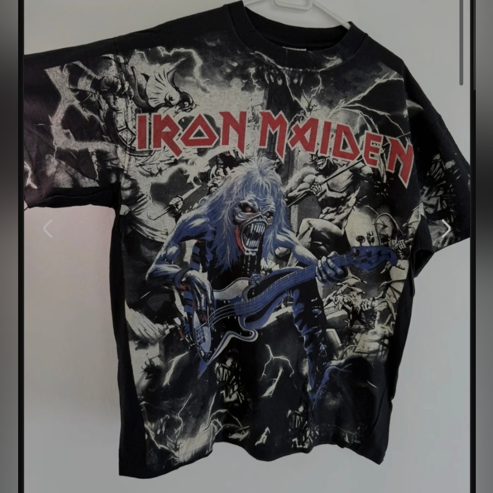 Vintage 1992 Iron Maiden Fear Of The Dark AOP T-Shirt XL Oneita